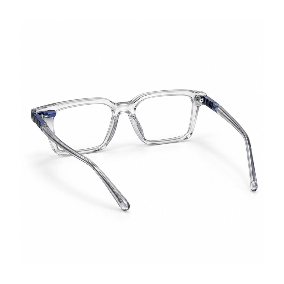 Crystal Clear Rectangle Eyeglasses — rear view