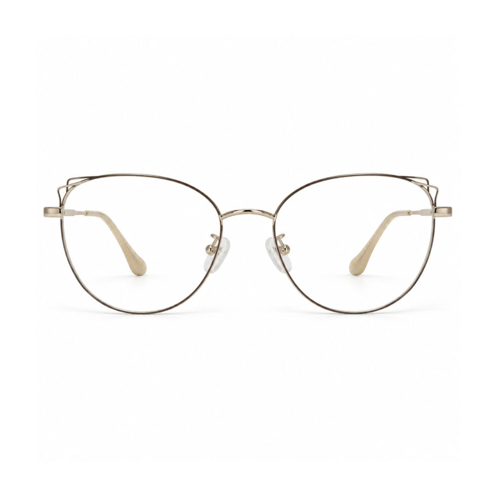 Gold-Tone Cat-Eye Eyeglasses — front view