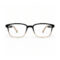Black and Champagne Rectangle Eyeglasses — front view