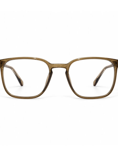 Transparent Brown Square Eyeglasses — front view