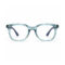 Transparent Teal Square Eyeglasses — front view
