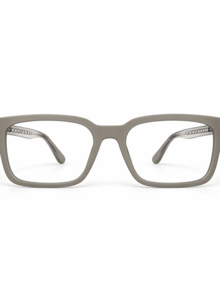 Matte Grey Square Eyeglasses – front view