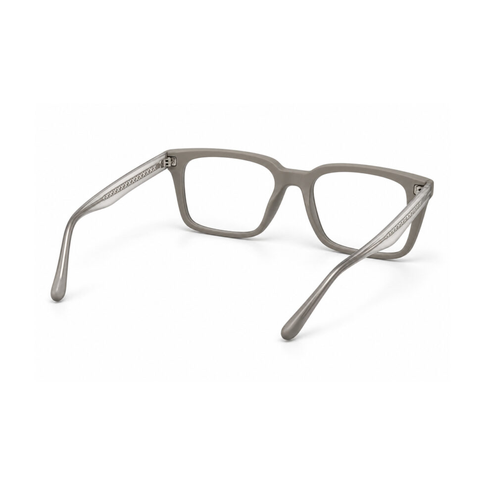 Matte Grey Square Eyeglasses – rear view