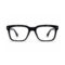 Glossy Black Square Eyeglasses – front view