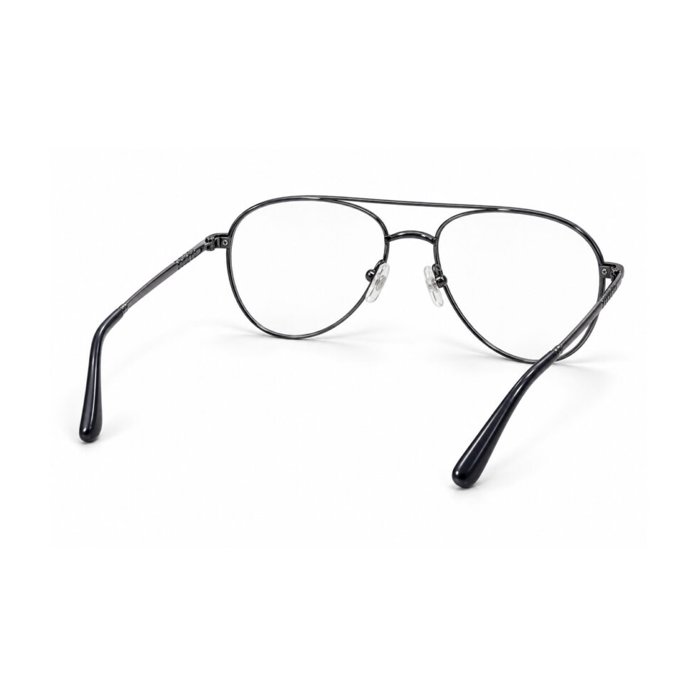 Gunmetal Double Bridge Aviator Eyeglasses – rear view