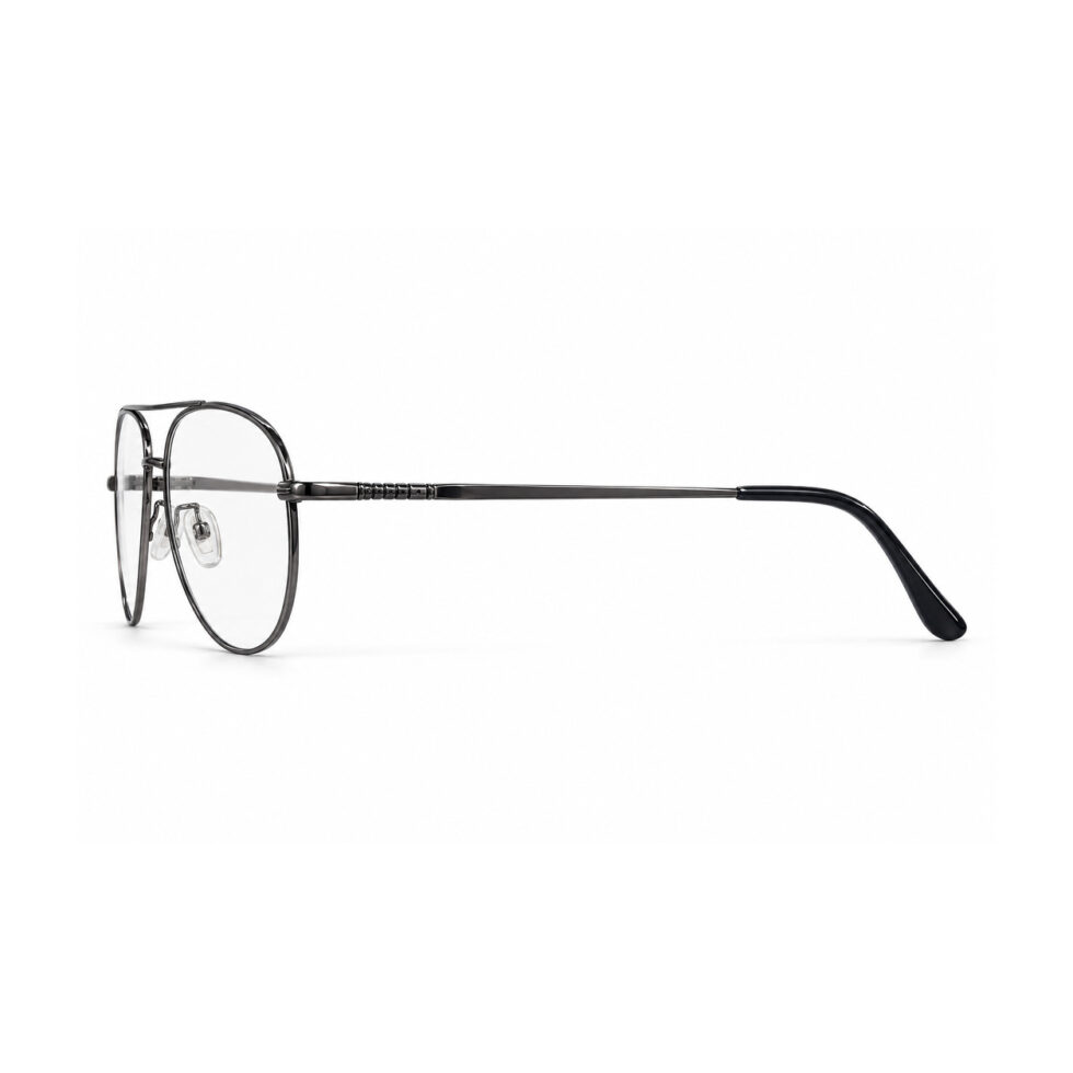 Gunmetal Double Bridge Aviator Eyeglasses – side view