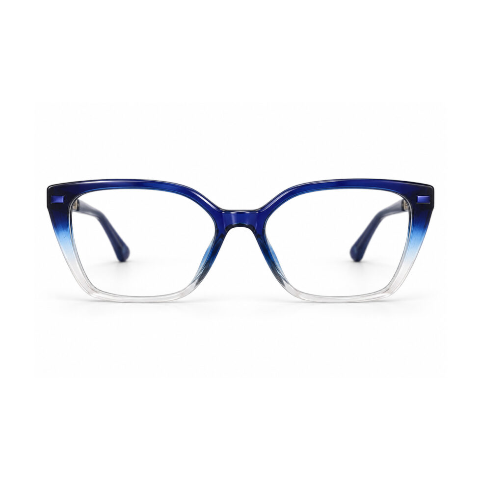 Blue Gradient Cat Eye Eyeglasses – front view