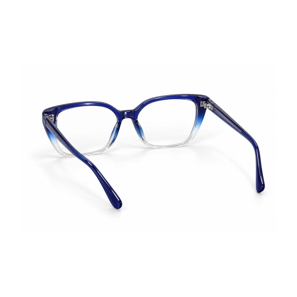 Blue Gradient Cat Eye Eyeglasses – rear view