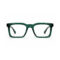 Transparent Green Rectangle Eyeglasses – front view
