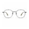 Gunmetal Round Eyeglasses with Olive Tips – front view