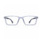 Frosted Blue Grey Rectangle Eyeglasses – front view
