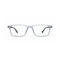 Frosted Blue Grey Rectangle Eyeglasses – front view