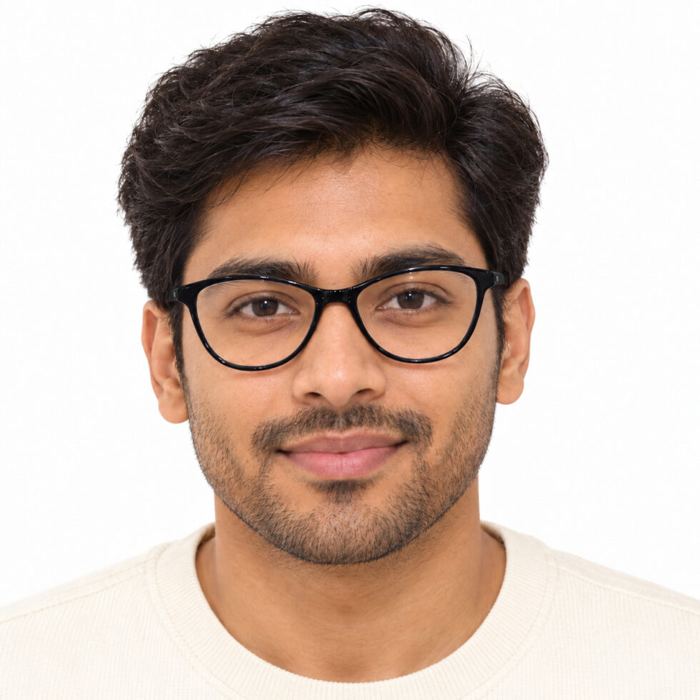Glossy Black Soft Cat Eye Eyeglasses – man model