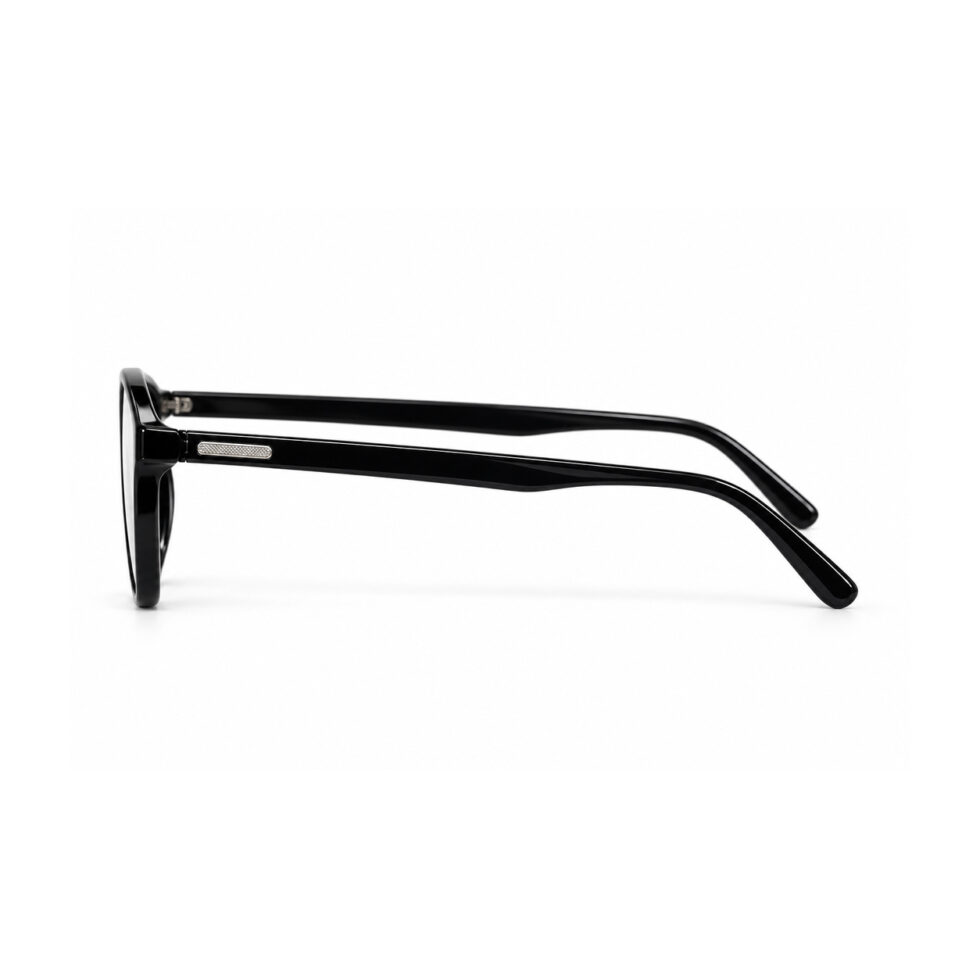 Glossy Black Soft Cat Eye Eyeglasses – side view