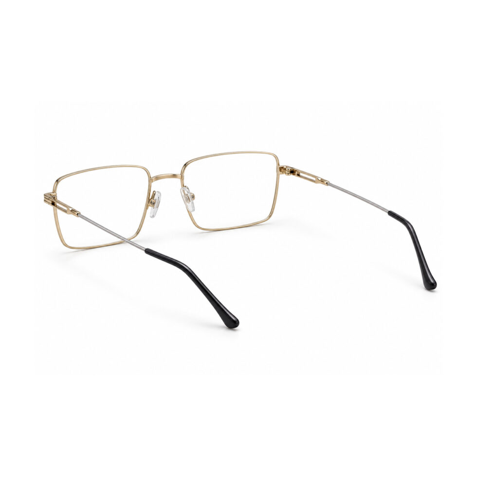 Gold and Silver Rectangle Eyeglasses – rear view