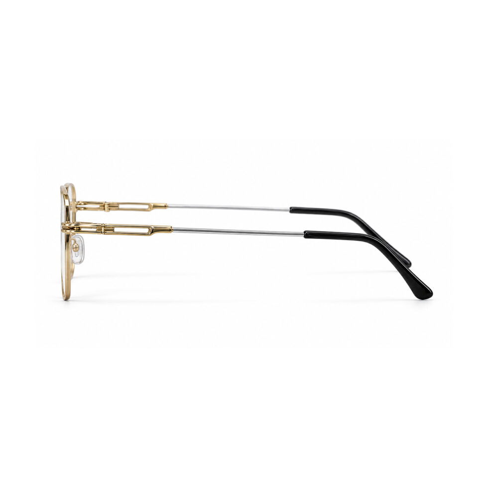 Gold and Silver Rectangle Eyeglasses – side view